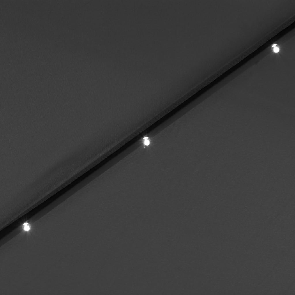 Parasol Met Led-Verlichting En Stalen Paal 300 Cm Antraciet