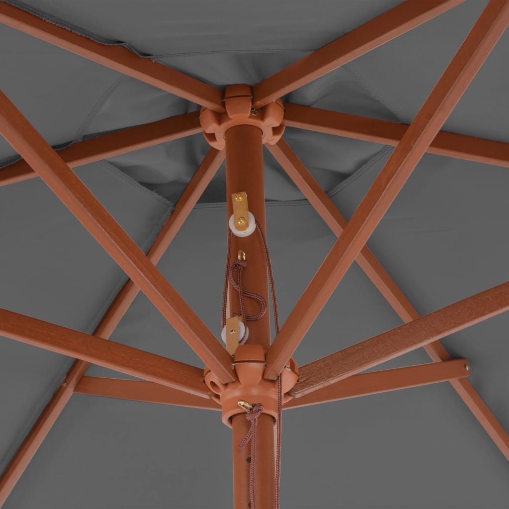 Parasol Met Houten Paal 270 Cm Antraciet