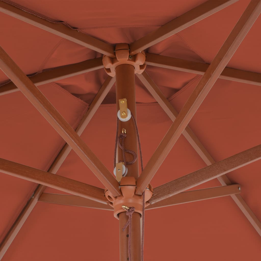 Sonnenschirm mit Holzmast 270 cm Terrakotta