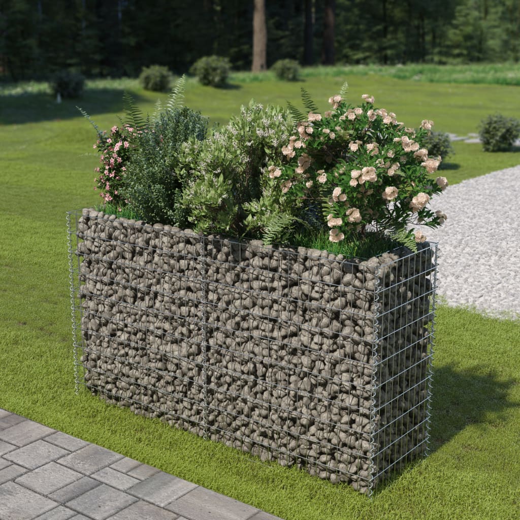 Gabion Plantenbak Verhoogd 180X50X100 Cm Gegalvaniseerd Staal