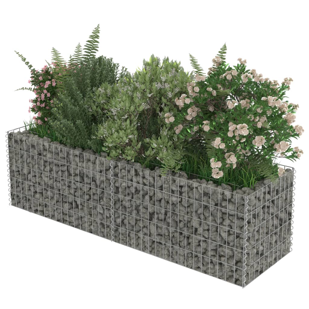 Gabion Plantenbak Verhoogd 180X50X50 Cm Gegalvaniseerd Staal