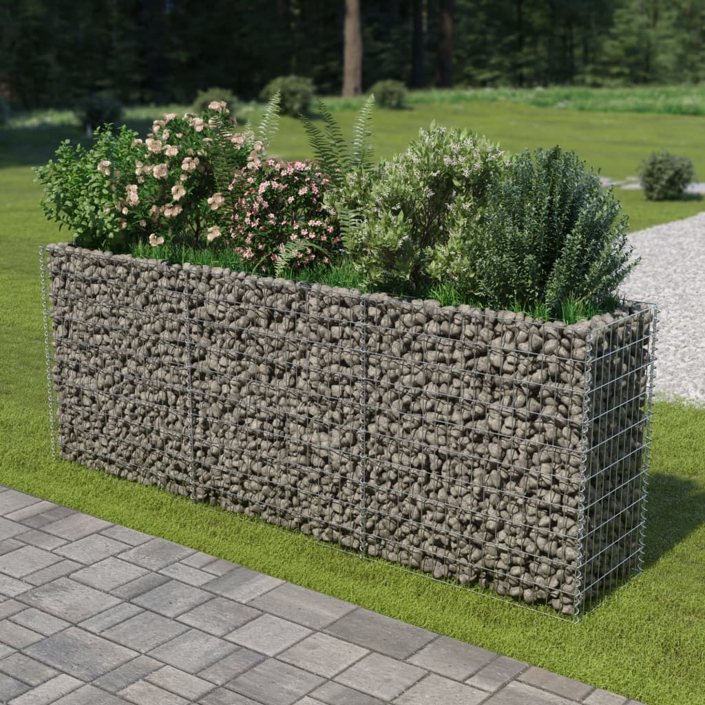 Gabion Plantenbak Verhoogd 270X50X100 Cm Gegalvaniseerd Staal