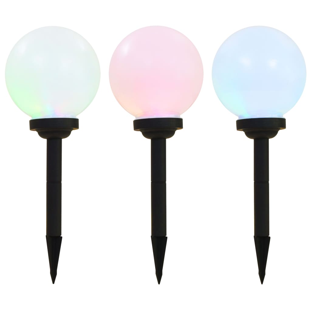 Led-Solarlampen Rond 20 Cm Rgb 3 St
