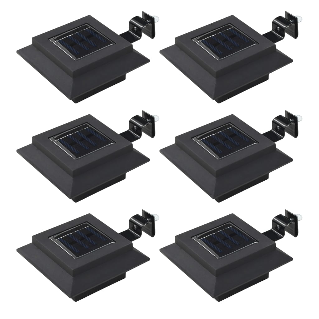 LED Solarlampen Quadrat 12 cm Schwarz 6 Stk