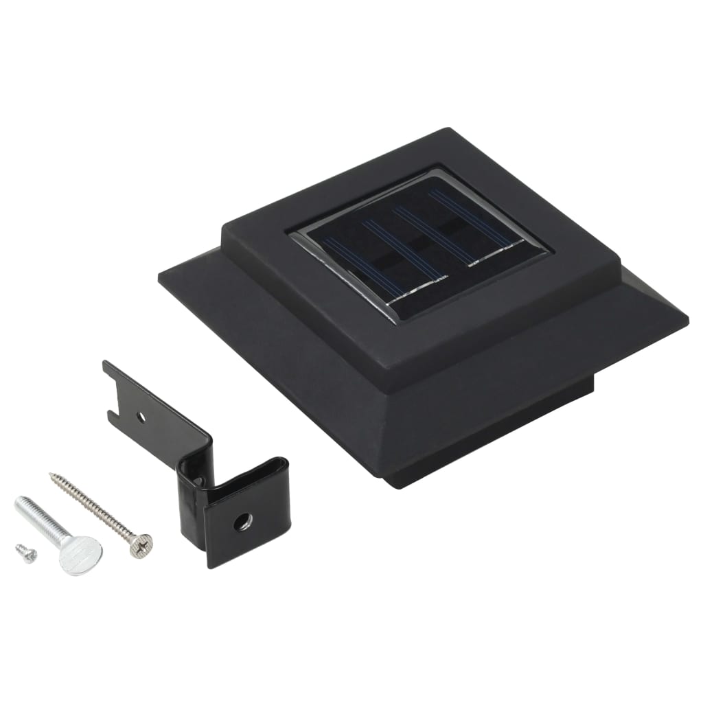 LED Solarlampen Quadrat 12 cm Schwarz 6 Stk