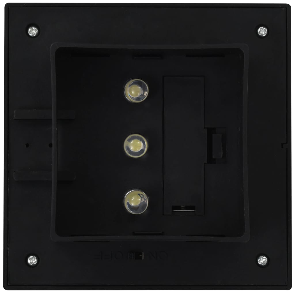 LED Solarlampen Quadrat 12 cm Schwarz 6 Stk