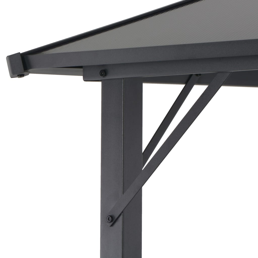 Prieel Met Dak 3X3 M Aluminium Zwart