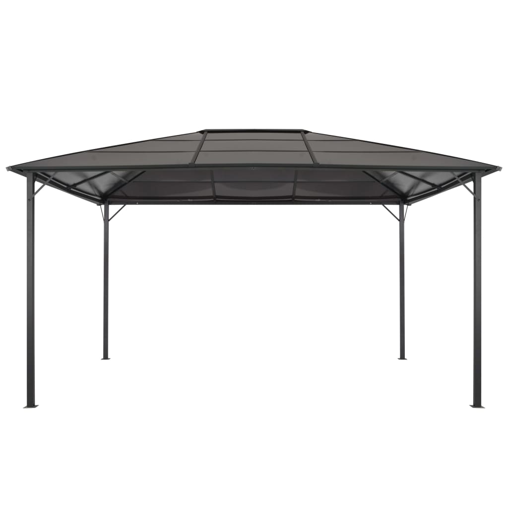 Prieel Met Dak 4X3X2,6 M Aluminium Zwart