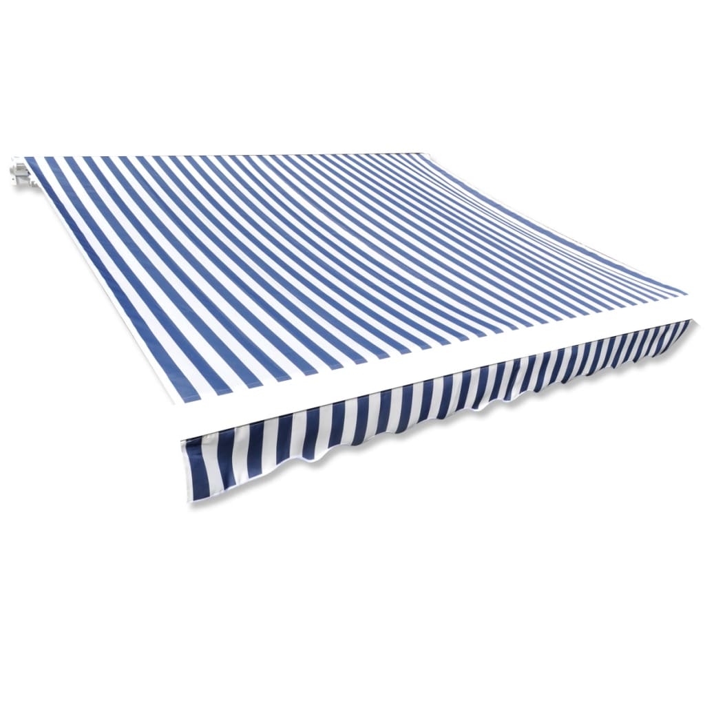 Luifeldoek 450X300 Cm Canvas Blauw En Wit