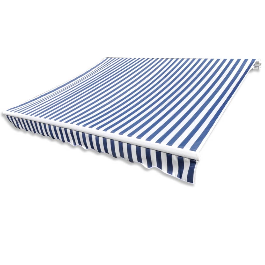 Luifeldoek 450X300 Cm Canvas Blauw En Wit