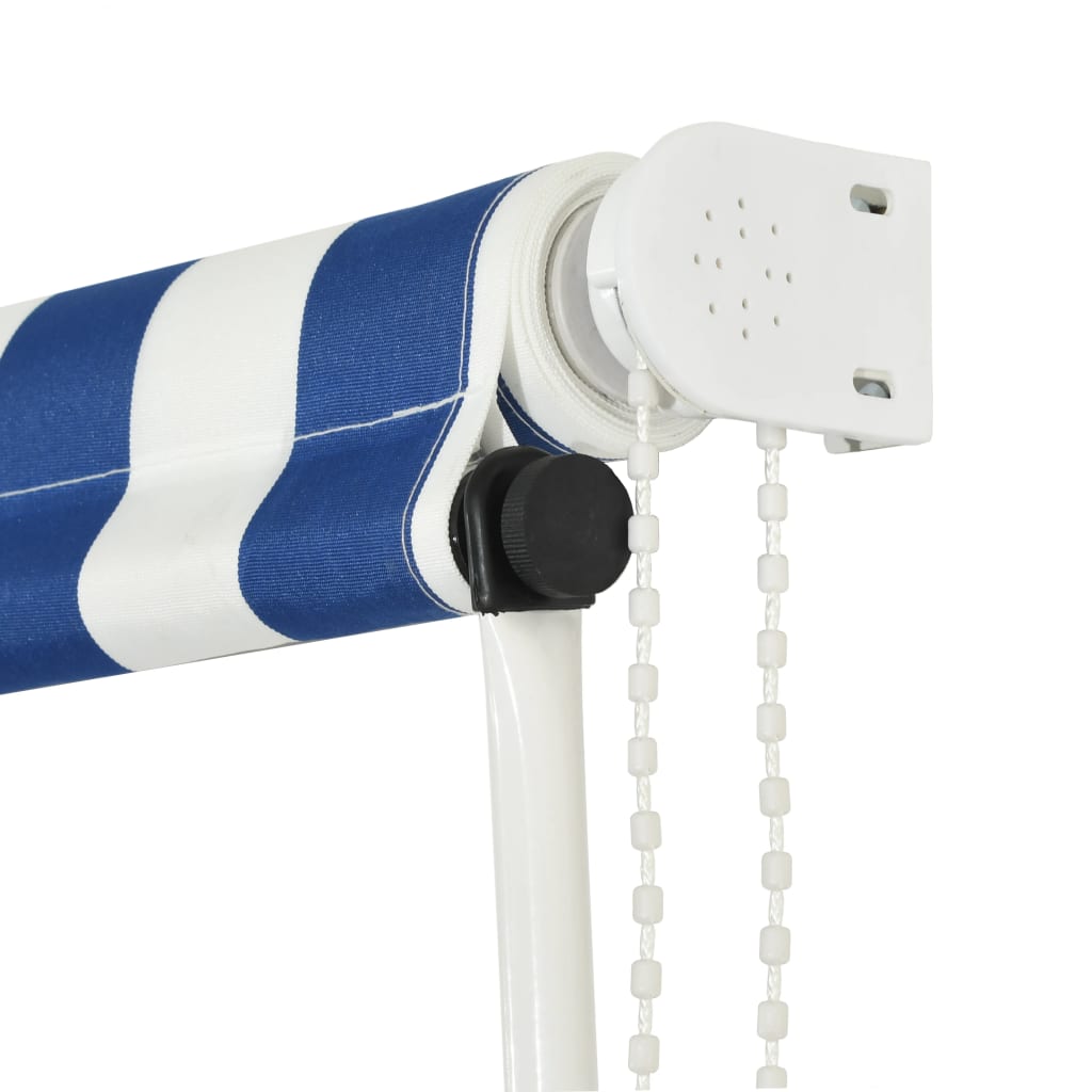 Luifel Uittrekbaar 400X150 Cm Blauw En Wit