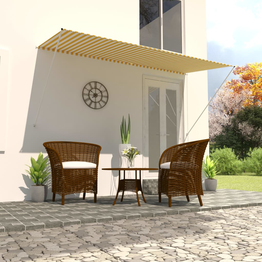 Luifel Uittrekbaar 300X150 Cm Geel En Wit