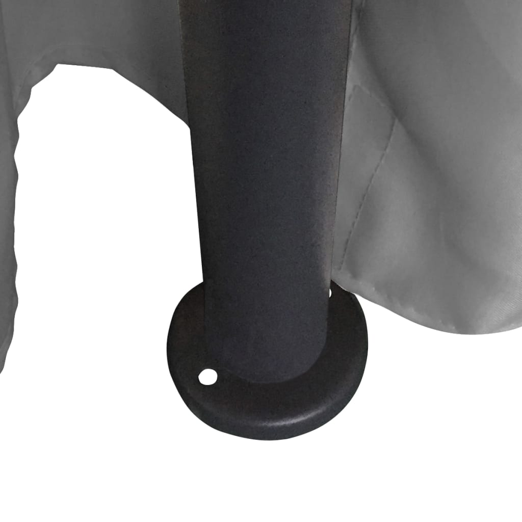 Prieel Met Gordijnen Rond 3,5X2,7 M Antracietkleurig