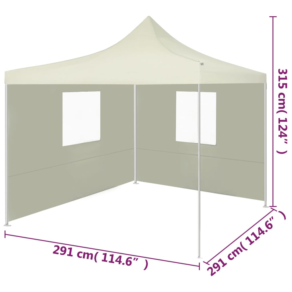Vouwtent Met 2 Wanden 3X3 M Crème