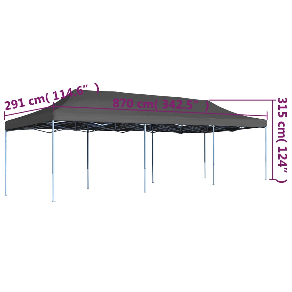 Vouwtent Pop-Up 3X9 M Antraciet