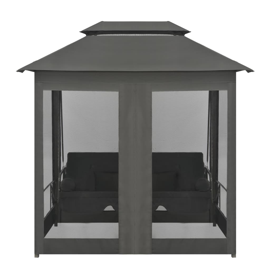Schommelbank Voor Buiten Met Dak 220X160X240 Cm Staal Antraciet