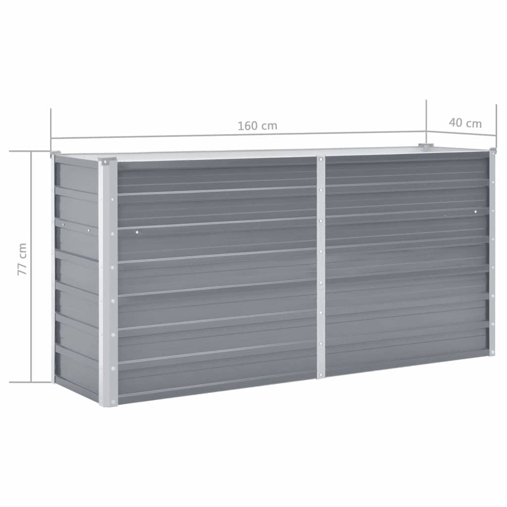 Plantenbak Verhoogd 160X40X77 Cm Gegalvaniseerd Staal Grijs