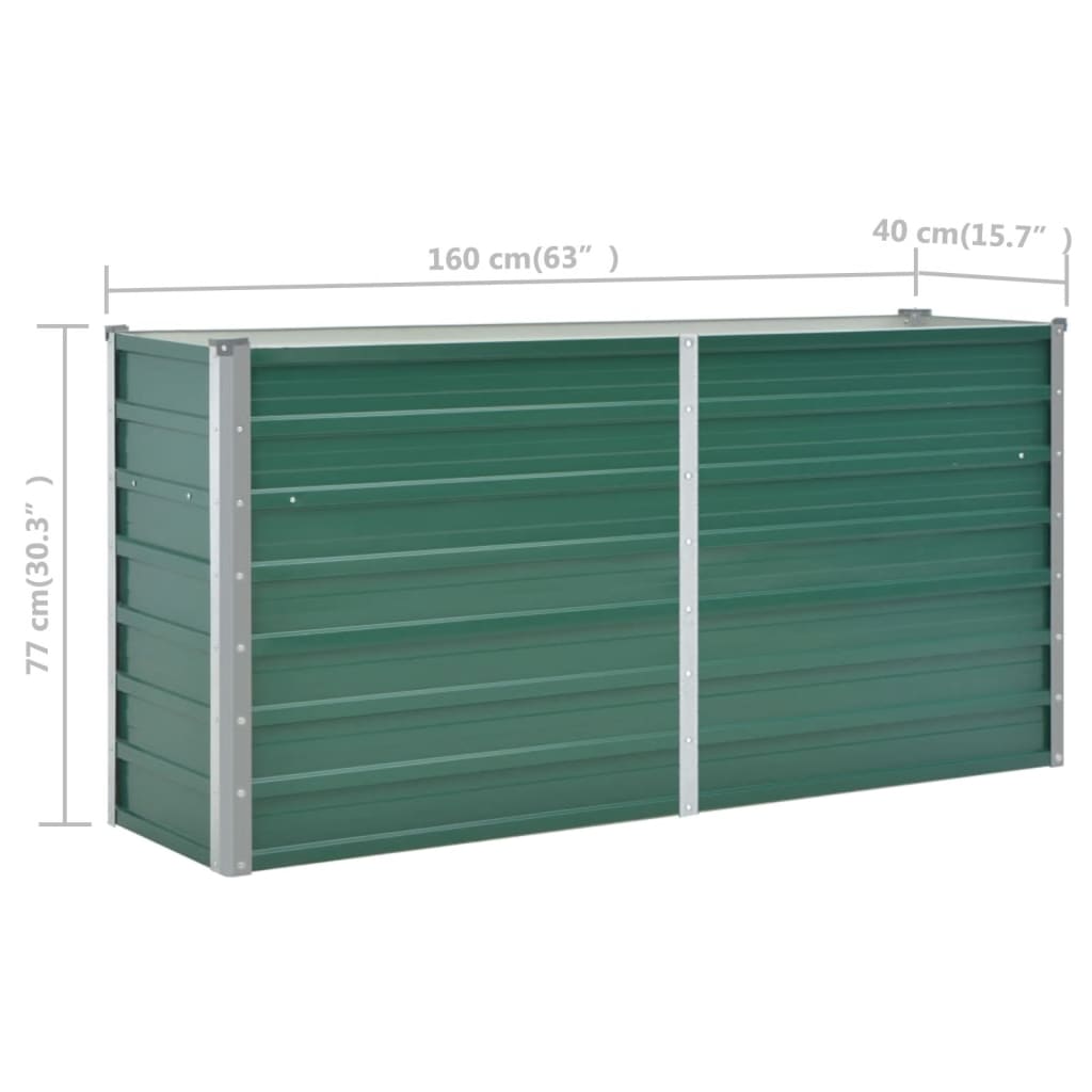 Plantenbak Verhoogd 160X40X77 Cm Gegalvaniseerd Staal Groen