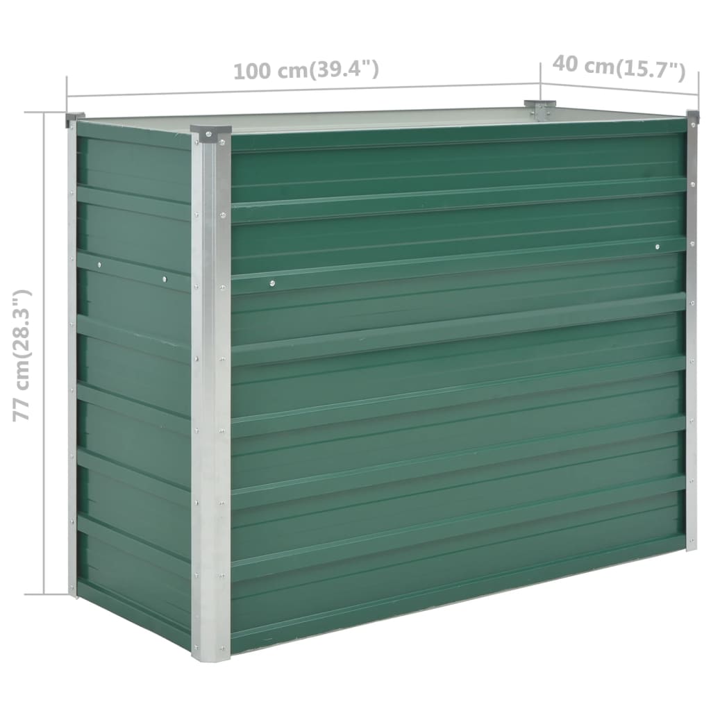 Plantenbak Verhoogd 100X40X77 Cm Gegalvaniseerd Staal Groen