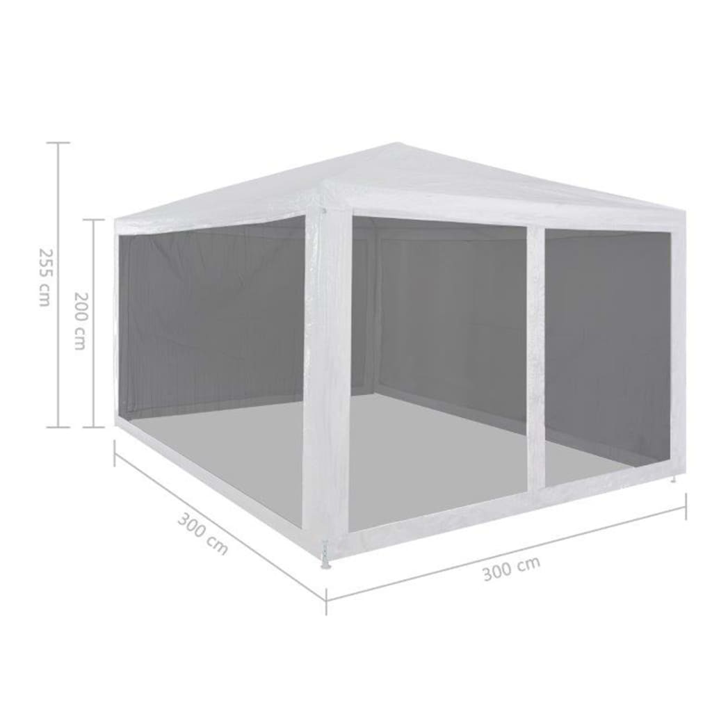 Partytent Met 4 Mesh Zijwanden 3X3 M