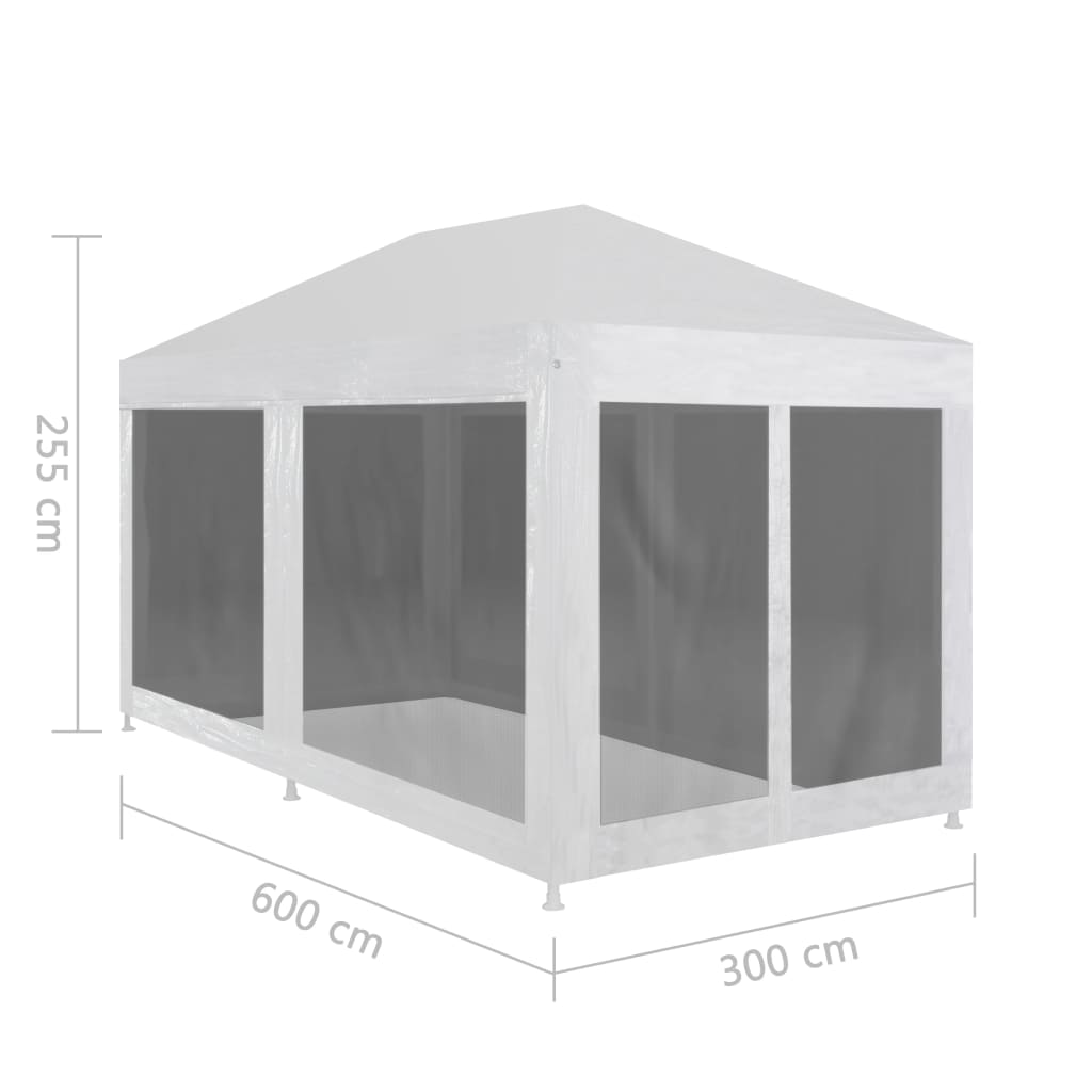 Partytent Met 6 Mesh Zijwanden 6X3 M