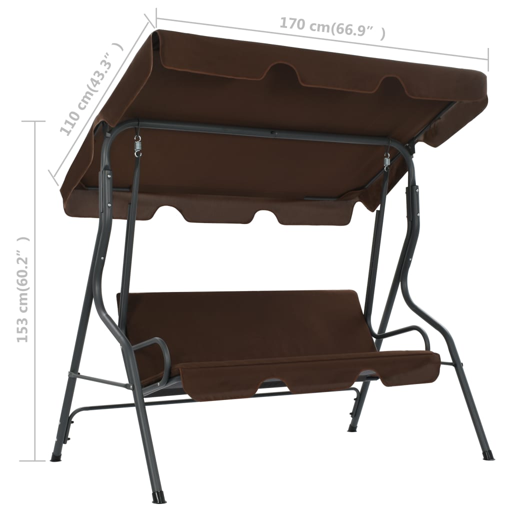 Schommelbank 170X110X153 Cm Koffiekleurig