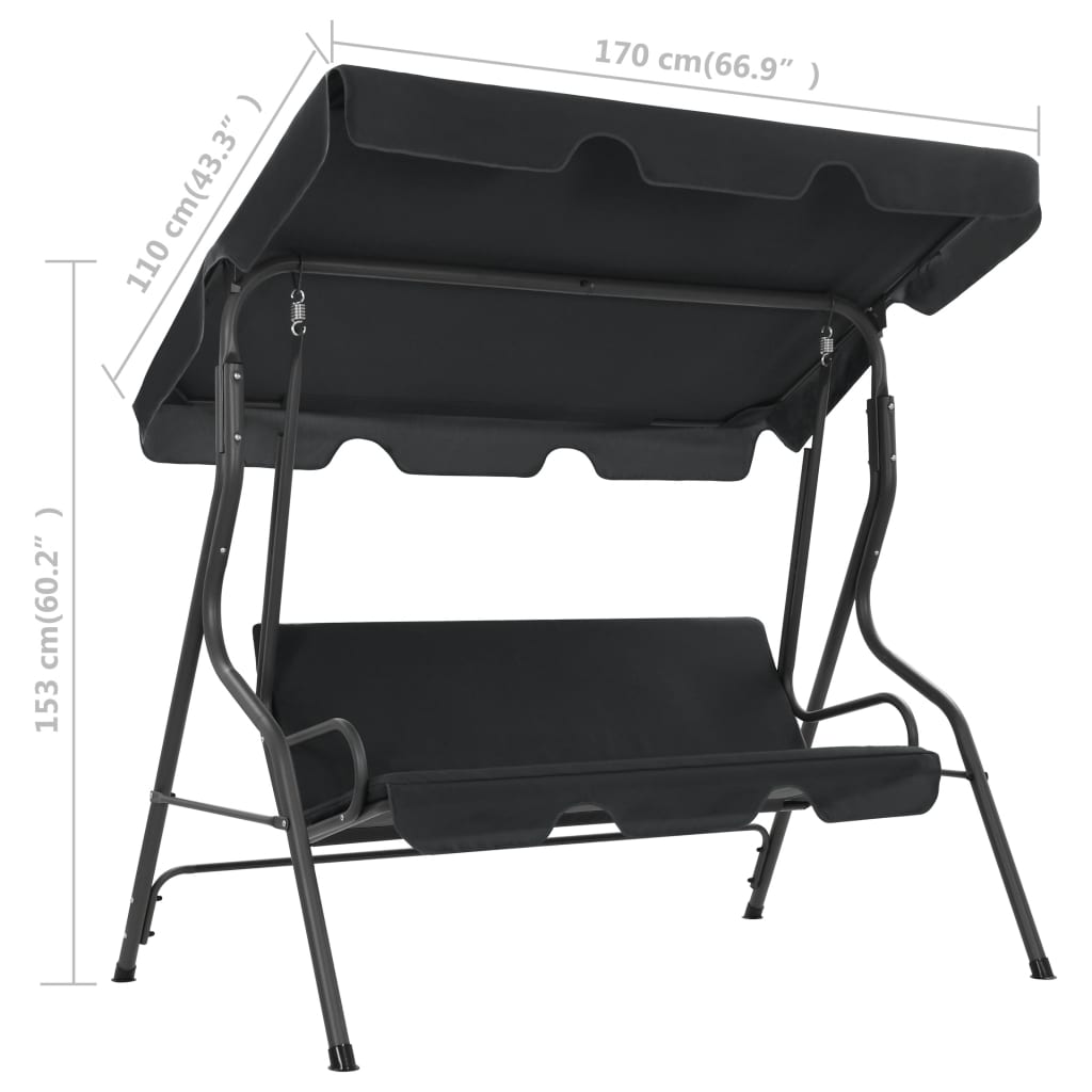 Schommelbank 170X110X153 Cm Antraciet