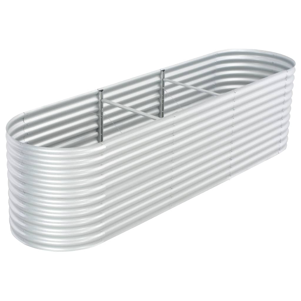 Plantenbak Verhoogd 320X80X81 Cm Gegalvaniseerd Staal Zilver