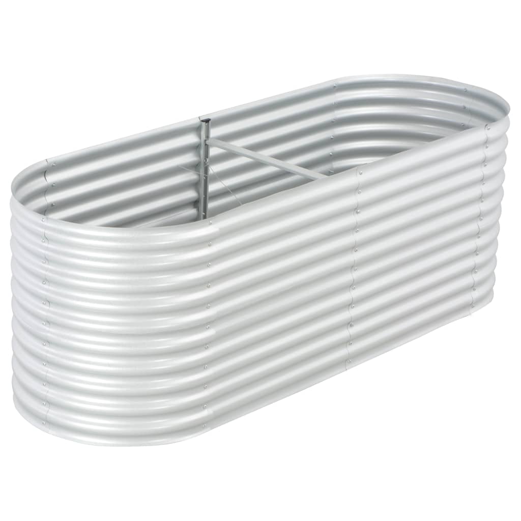 Plantenbak Verhoogd 240X80X81 Cm Gegalvaniseerd Staal Zilver