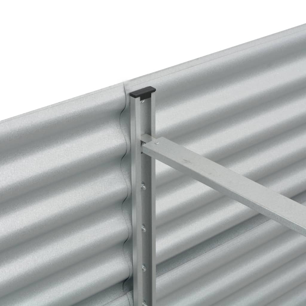 Plantenbak Verhoogd 240X80X81 Cm Gegalvaniseerd Staal Zilver