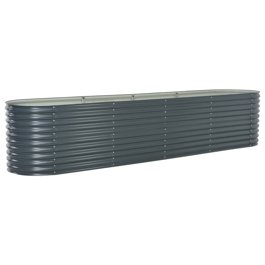 Plantenbak Verhoogd 400X80X81 Cm Gegalvaniseerd Staal Grijs