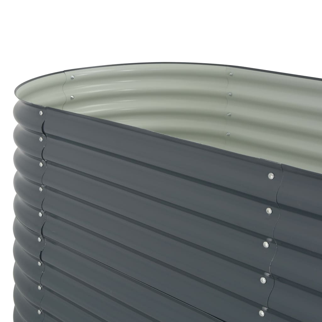 Plantenbak Verhoogd 400X80X81 Cm Gegalvaniseerd Staal Grijs