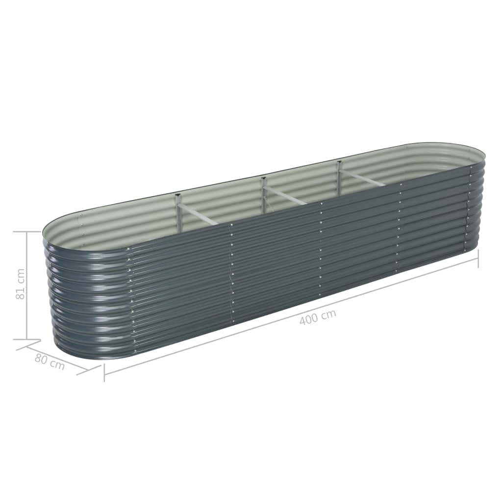 Plantenbak Verhoogd 400X80X81 Cm Gegalvaniseerd Staal Grijs