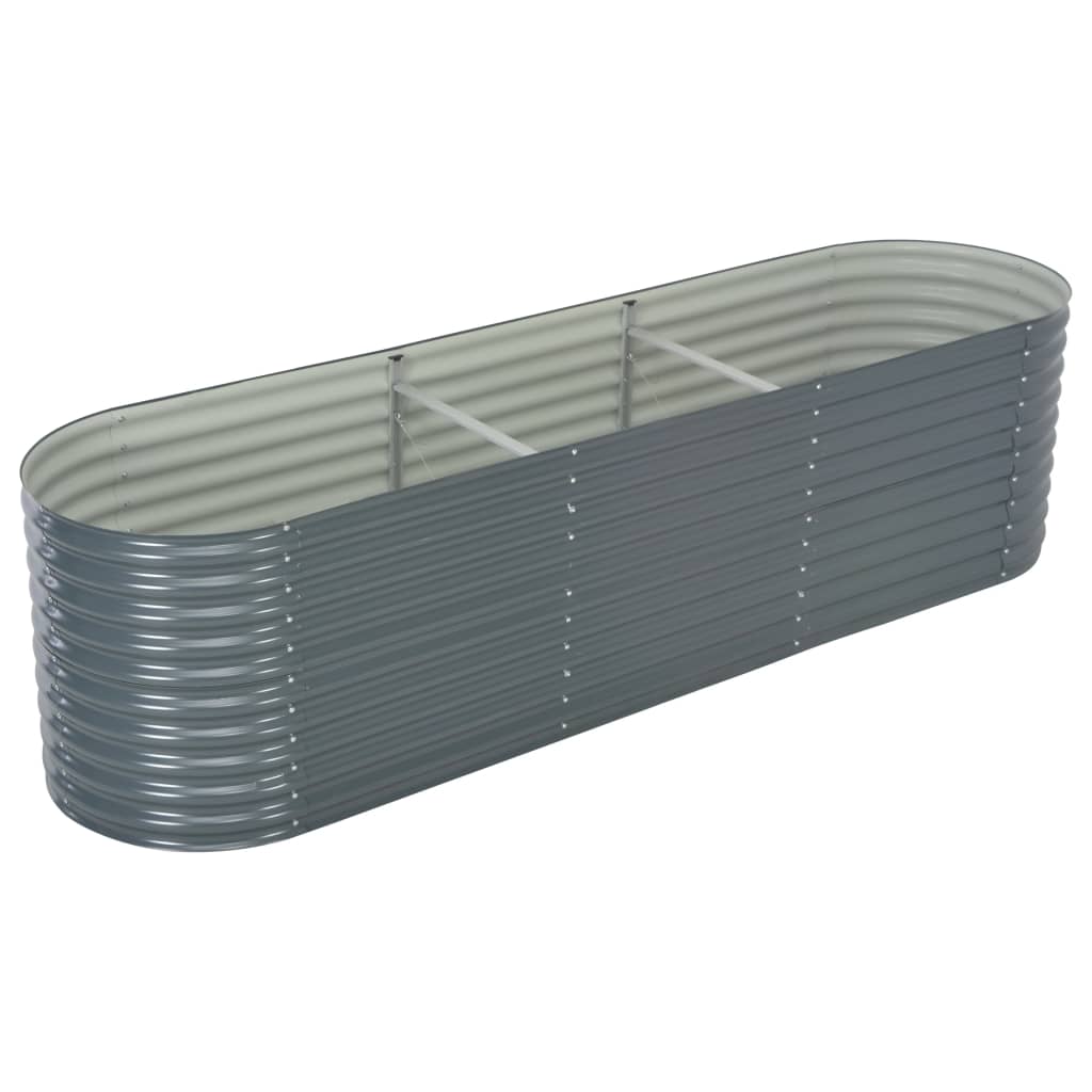 Plantenbak Verhoogd 320X80X81 Cm Gegalvaniseerd Staal Grijs