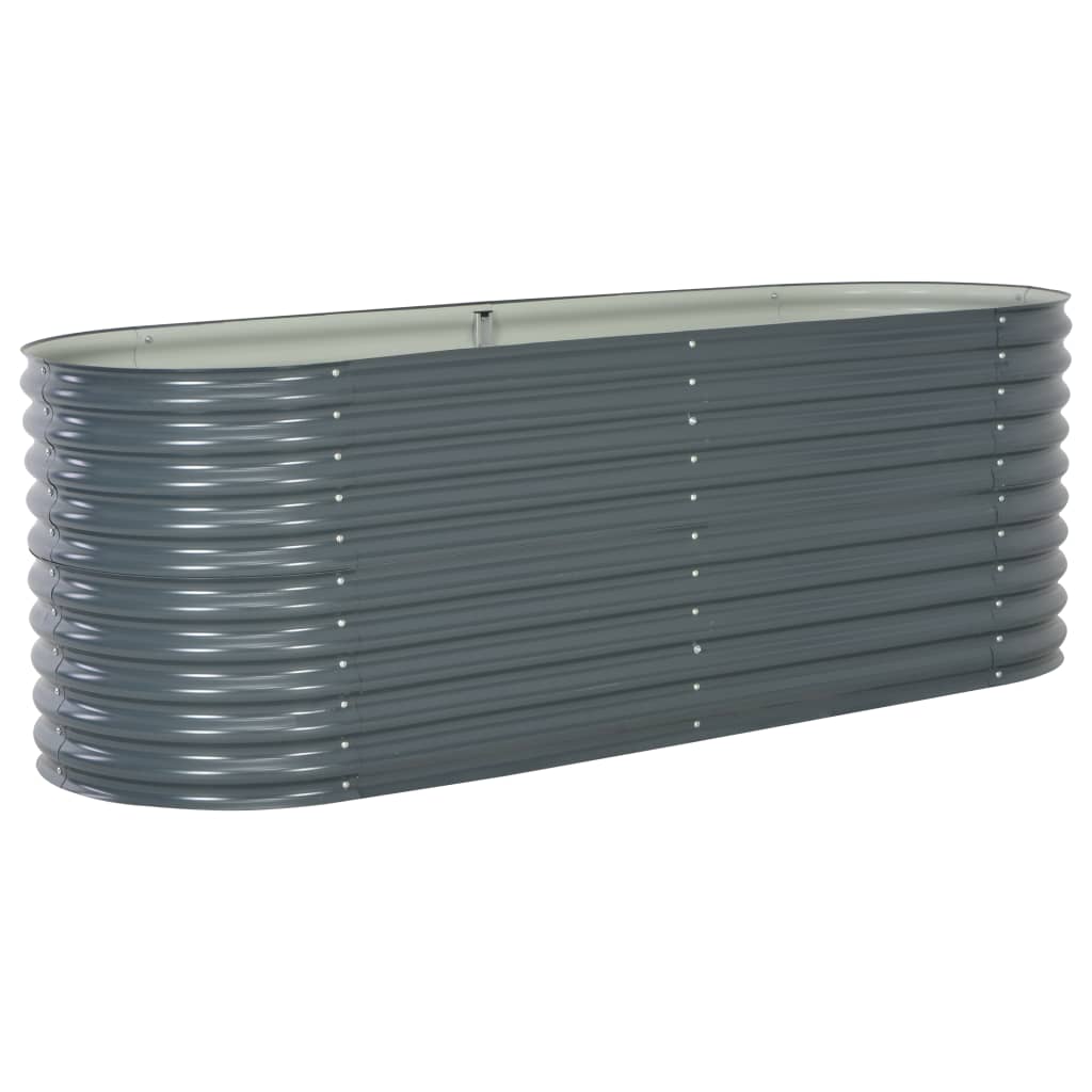 Plantenbak Verhoogd 240X80X81 Cm Gegalvaniseerd Staal Grijs