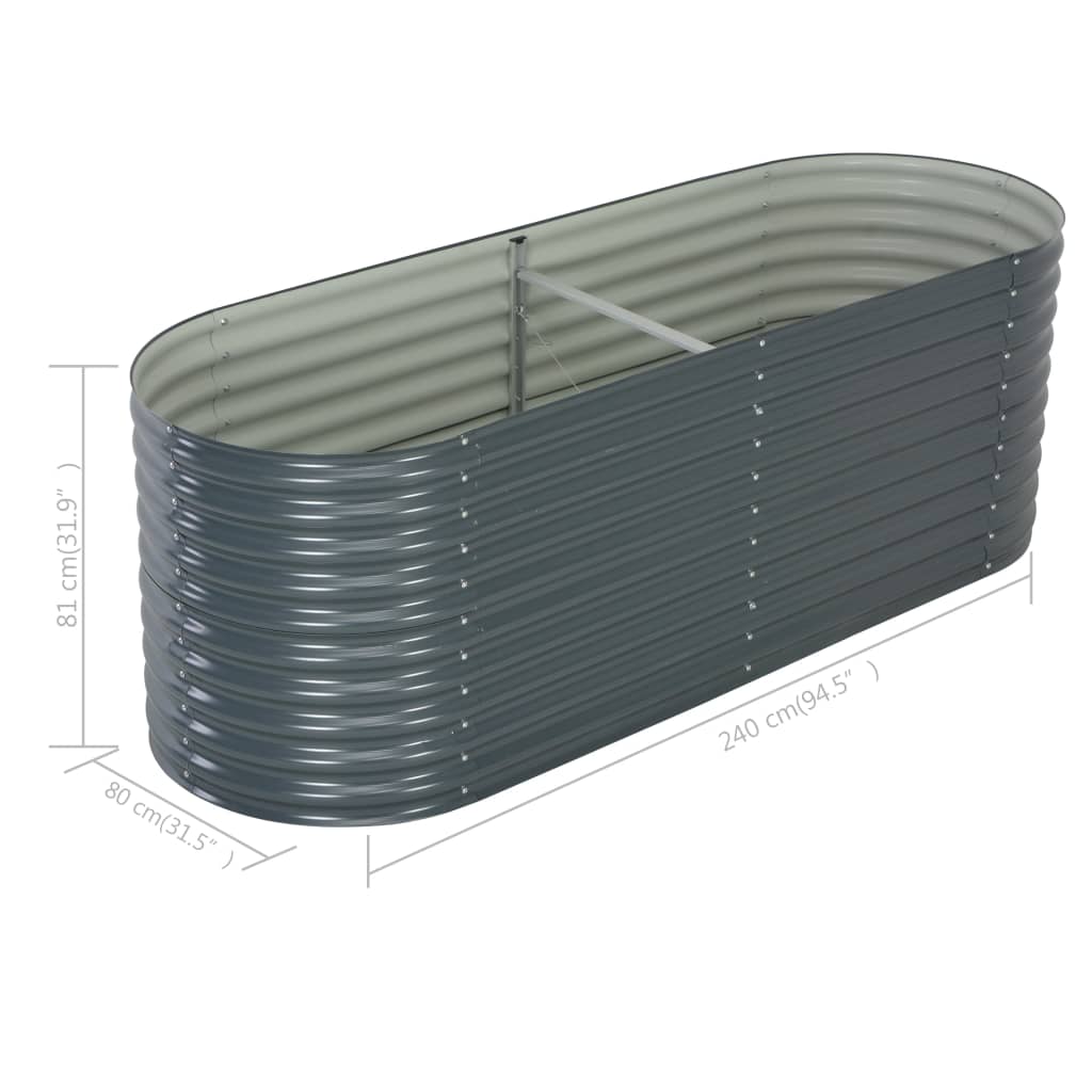 Plantenbak Verhoogd 240X80X81 Cm Gegalvaniseerd Staal Grijs