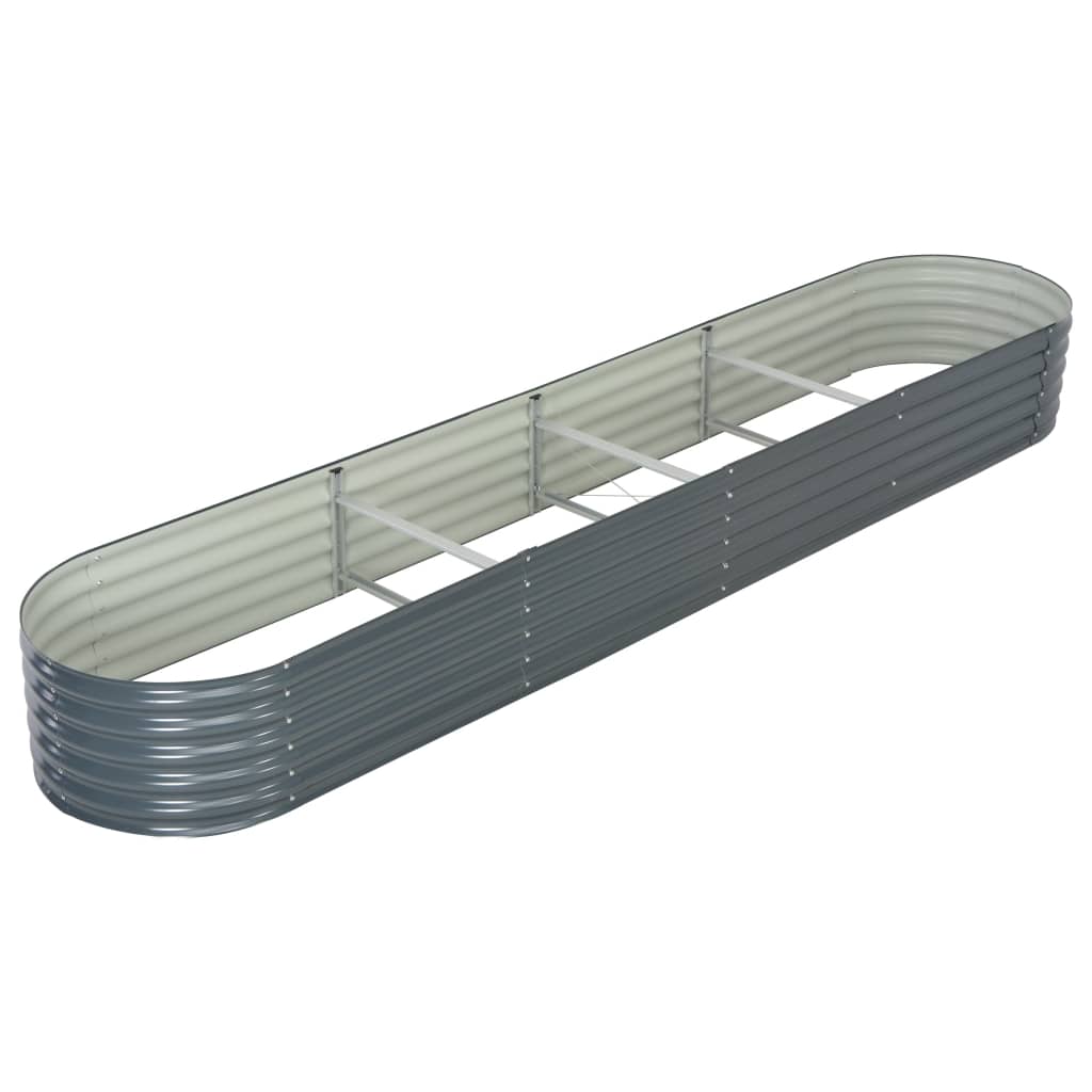 Plantenbak Verhoogd 400X80X44 Cm Gegalvaniseerd Staal Grijs