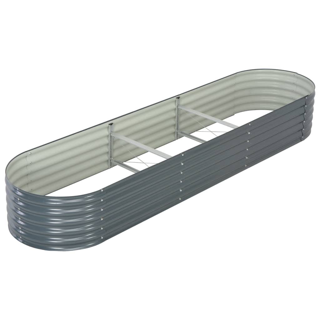 Plantenbak Verhoogd 320X80X44 Cm Gegalvaniseerd Staal Grijs