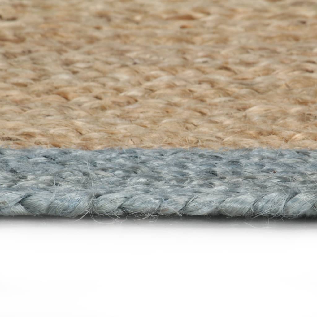 Vloerkleed Handgemaakt Met Olijfgroene Rand 150 Cm Jute