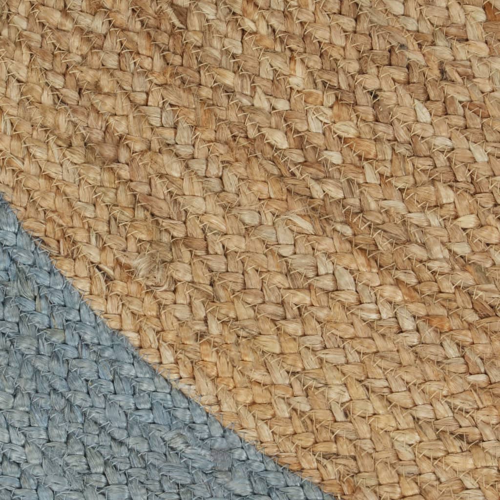 Vloerkleed Handgemaakt Met Olijfgroene Rand 150 Cm Jute