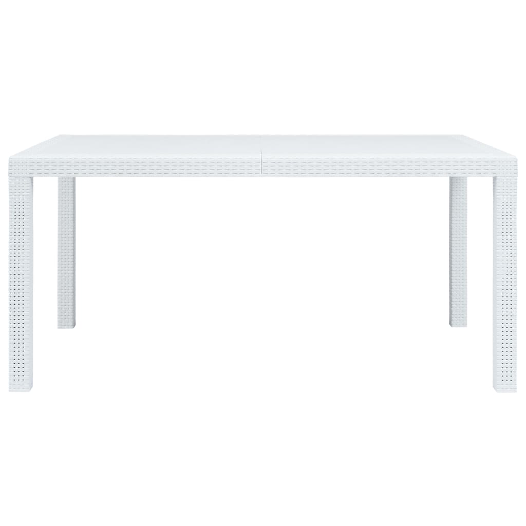 Tuintafel 150X90X72 Cm Rattan-Look Kunststof Wit