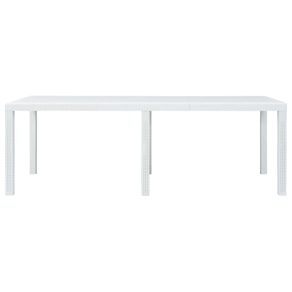Tuintafel 220X90X72 Cm Rattan-Look Kunststof Wit
