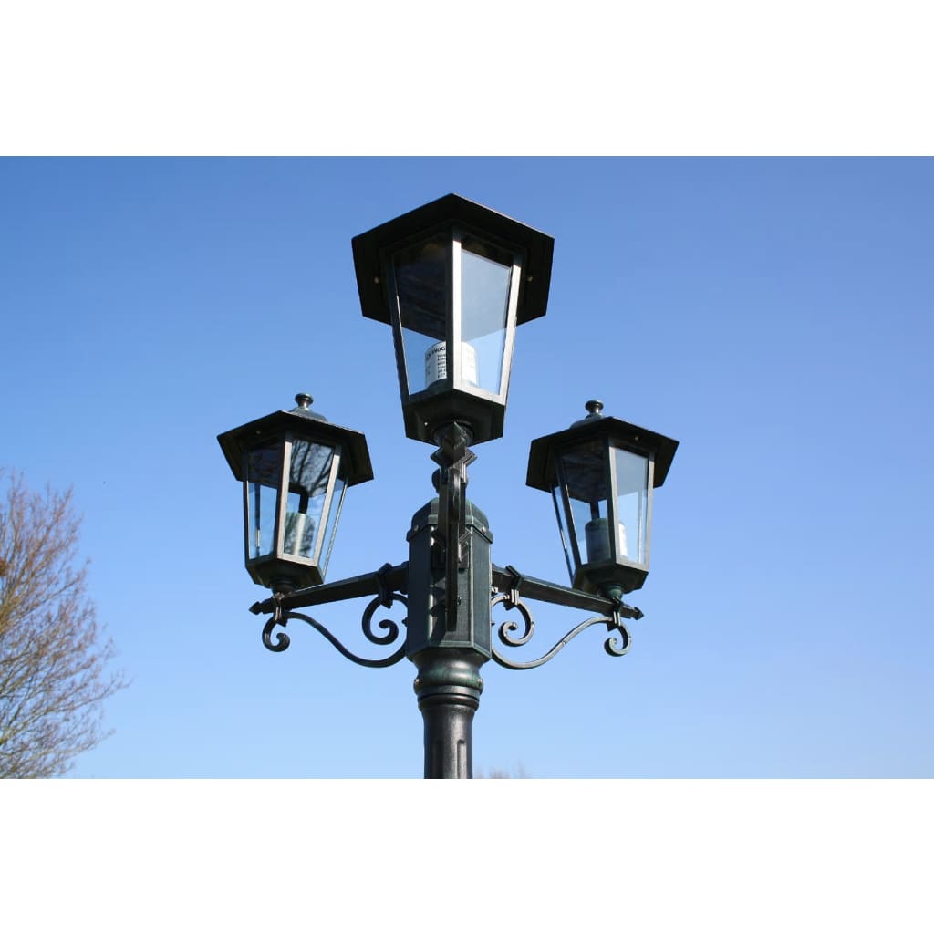 Tuinlantaarn Met 3 Armen 215 Cm Aluminium Donkergroen/Zwart