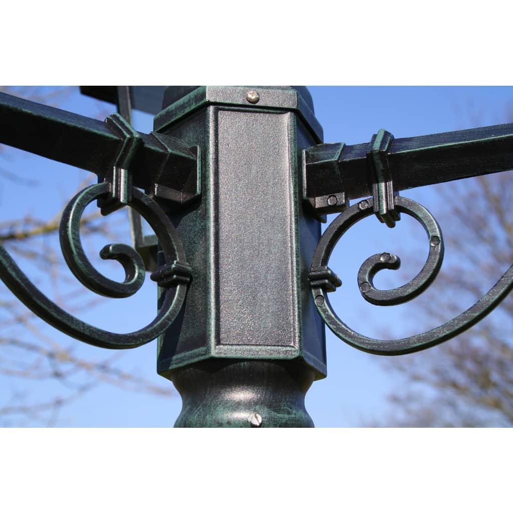 Tuinlantaarn Met 3 Armen 215 Cm Aluminium Donkergroen/Zwart