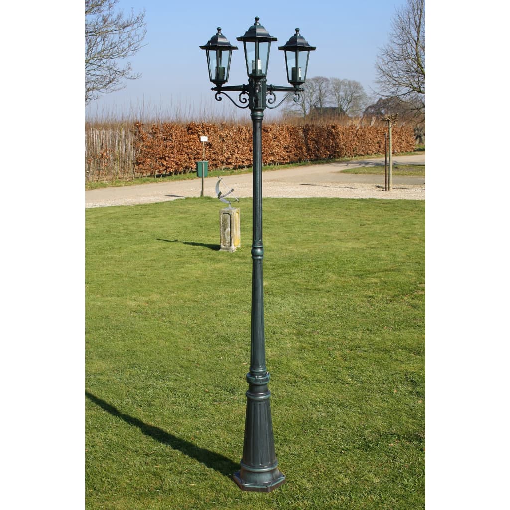 Tuinlantaarn Met 3 Armen 215 Cm Aluminium Donkergroen/Zwart