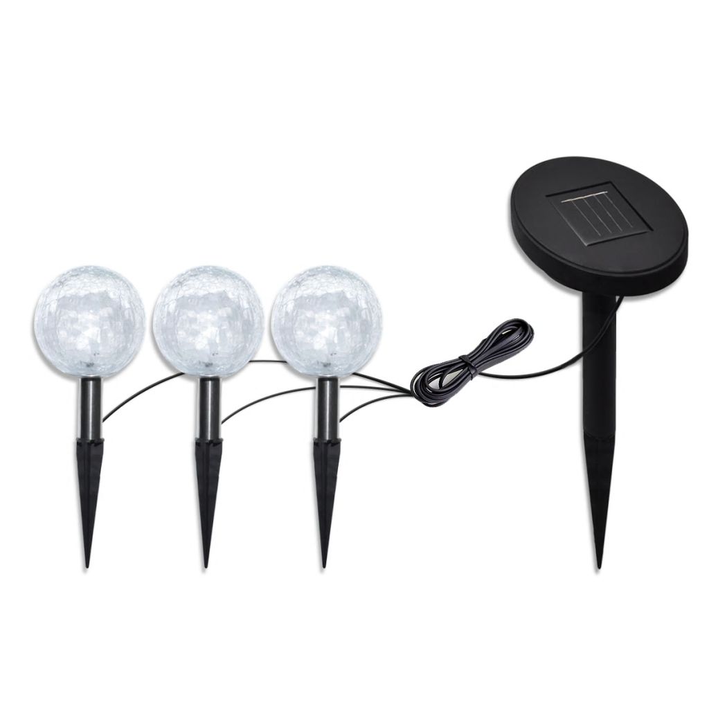Solarbollampen 3 St Led Met Grondankers En Zonnepaneel