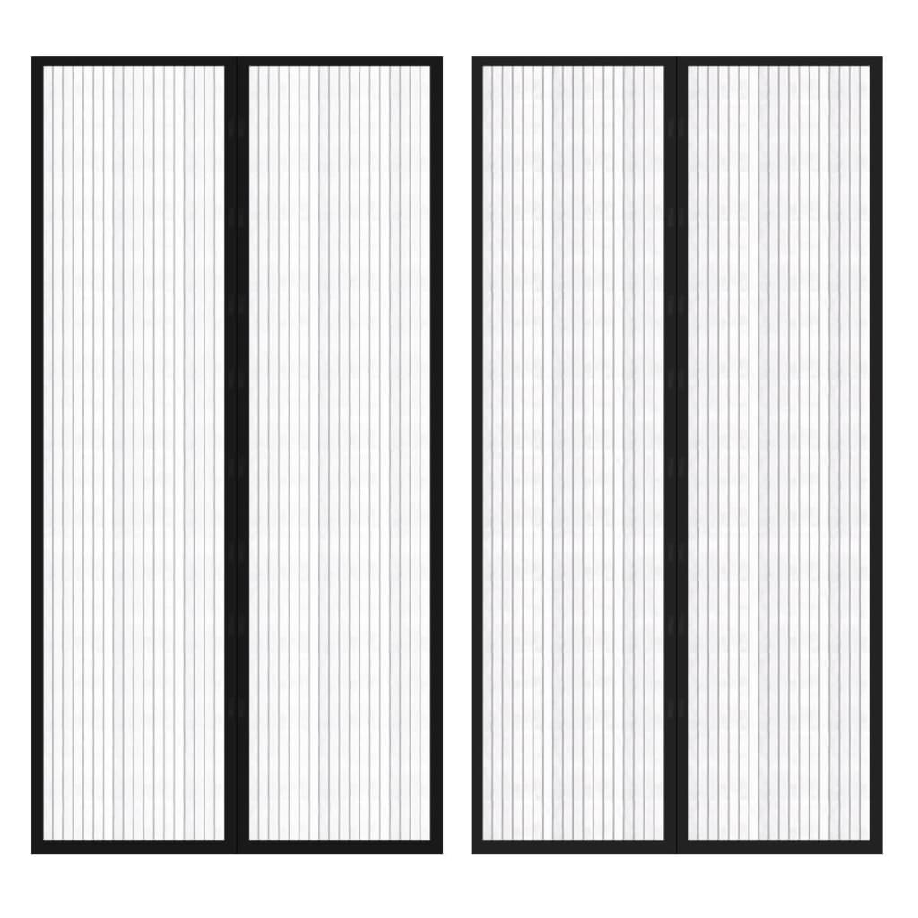 Insectendeurgordijnen 2 St Magnetisch 210X100 Cm Zwart