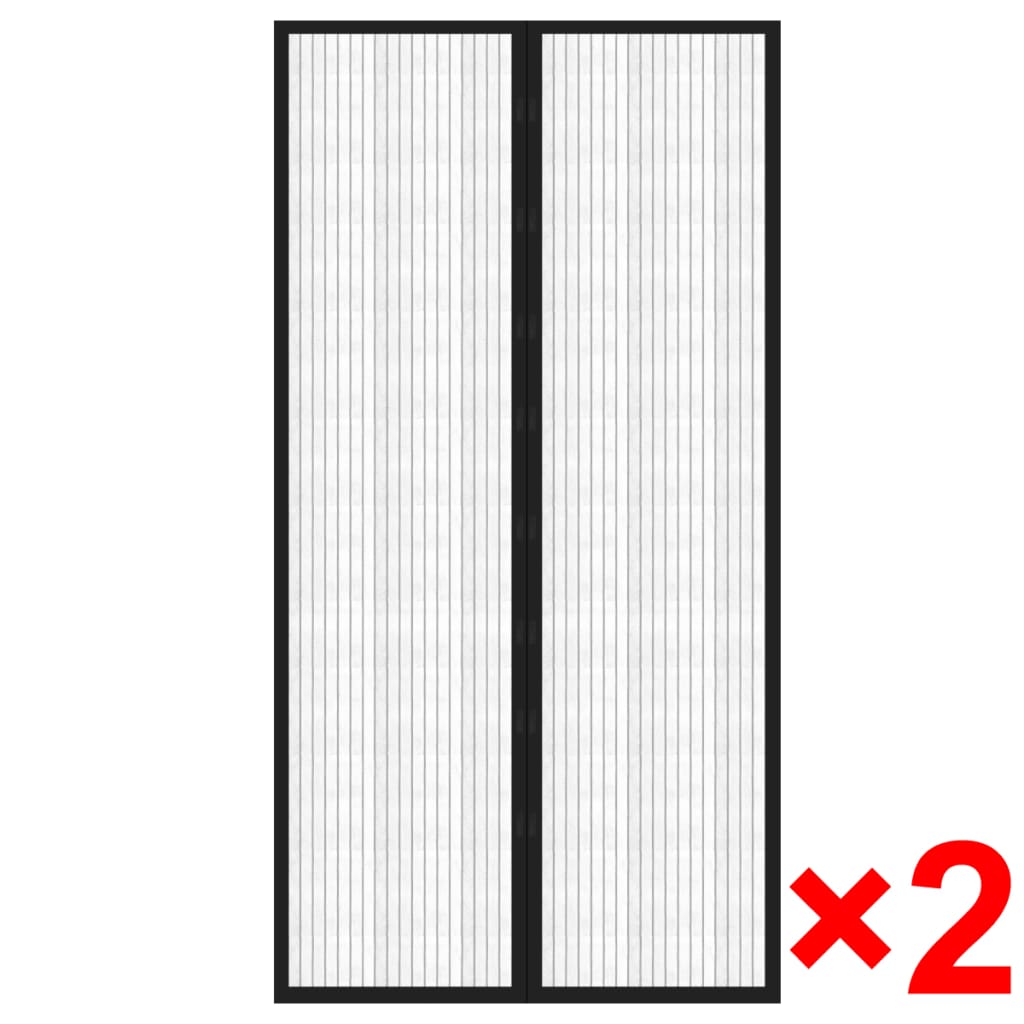 Insectendeurgordijnen 2 St Magnetisch 210X100 Cm Zwart