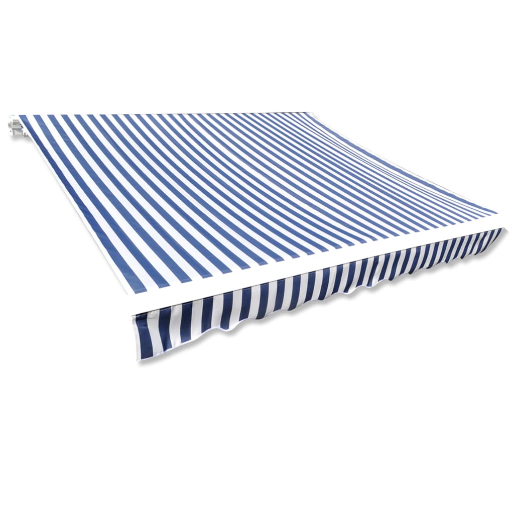 Luifeldoek 6X3 M Canvas Blauw En Wit