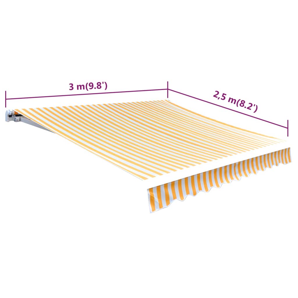 Luifeldoek 3X2,5 M Canvas Zonnebloemgeel En Wit
